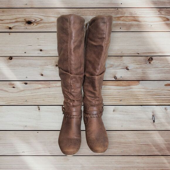 BareTraps Brown Knee Length Boots - Picture 3 of 4